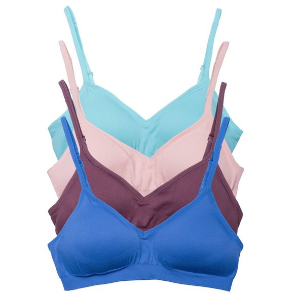 4-Pack Demi Padded Bralette Adjustable Straps A3 Light Vintage New NWB